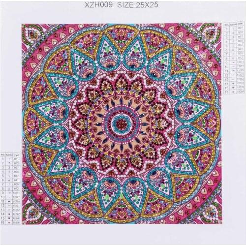 Folk-custom 5D Diamond Painting Cross Stitch Special Shaped Diamond Partial Drill Square Picture of Rhinestone Diamond Decor