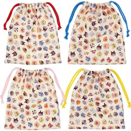 Anpanman Drawstring Bag Storage Shopping Travel Clothes Dustproof Hanging Bags Student Boy Girl Cute Bacteria Kid Plush Backpack