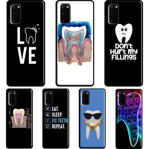 Dentist Tooth Pattern Case For Samsung Galaxy S10 S9 S8 Note 10 Plus Note 20 Ultra S20 FE S21 Ultra Phone Cover