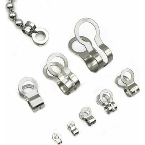 100PCS Stainless Steel Double Loops Beads Buckles Cove Clasps Cord End Caps String Foldover DIY Ball Chain Connectors Findings