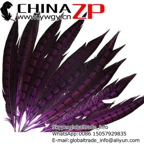 CHINAZP Factory 30-35cm Length 500pcs/lot Purple Dyed Lady Amherst Pheasant Tail Feather for Mardi Gras Headdress