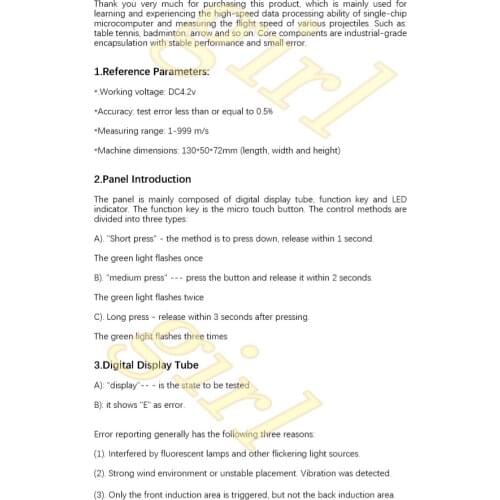 Speed meter Shooting Speed Tester Velocity Meter Velocimetry Measuring Too