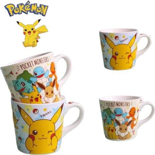 Pokemon Pikachu Cartoon Ceramic Coffee Cup Family Breakfast Milk Water Cup Creative Cute Children Gift Cup Cute Couple Cup