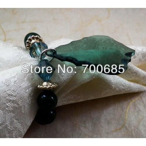 Napkin rings green crystal ,napkin holder