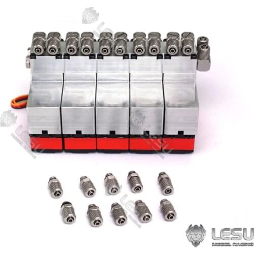 LESU 5CH Directional Valve with 5 pieces Servos for 1/14 RC Hydraulic Dumper Truck Loader Excavator DIY TAMIYA Model