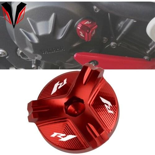 LOGO R1 Motorcycle Aluminum Engine Oil Filler Cap Plug Cover for YAMAHA R1 YZF-R1 1998-2020 2019 2018 2017 2016 Oil Filter Cup