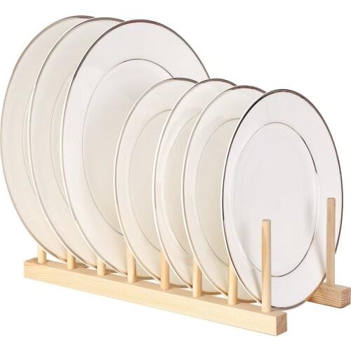 Multi-purpose Wooden Dish Rack Dishes Drying Drainer Storage Stand Holder Kitchen Cabinet Organizer for Plate Bowl Cup Book Rack