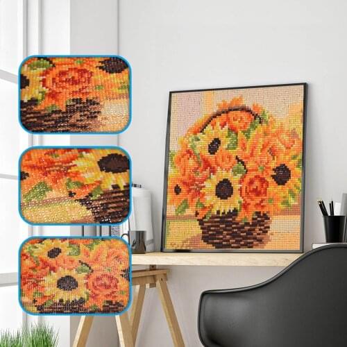 Diamond Sale basket Sunflower 5D Diamond Painting Diamond Embroidery Full Drill Square Cross Stitch home Decoration Kit