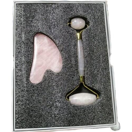 Natural Rose Quartz Crystal Massage Facial Massager for woman health Gift Aventurine Healing Crystals SET Free shipping