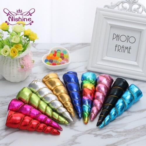 Nishine 3pcs/lot Unicorn Horn Flatback for Baby Girls Hair Bands Headbands Party Diy Headwear Hair Accessories Birthday Decor