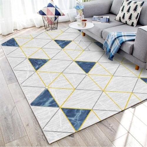 Nordic Geometric Carpet Rug for Living Room Bedroom Floor Large Area Anti-Slip Simple Modern Suede Bay Window Sofa Decor Mat