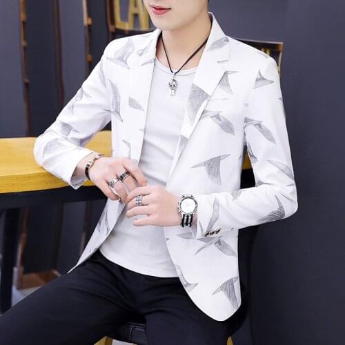 New printed 2021 men suit teenagers cultivate ones morality thin handsome blazer