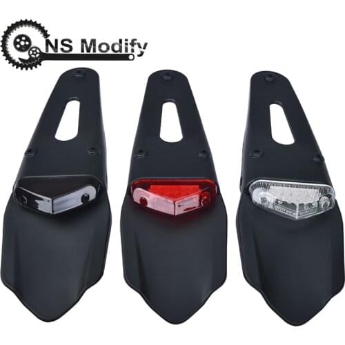 NS Modify Motorcycle Rear Fender Brake Stop TailLight Motocross Enduro Mudguards 12V LED Tail Light For KTM Kawasaki Yamaha BMW