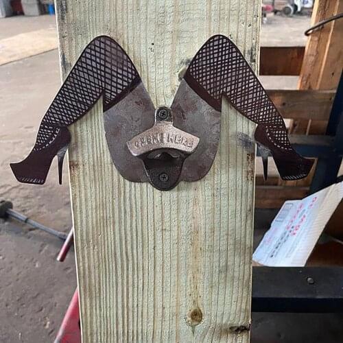 Beer Opener Funny Leg Shape Vintage Metal Wall Mount Bottle Opener Manual Jar Opening Cola Soda Glass Cap Opener Kitchen Tools