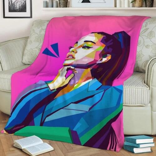 Ariana Grande 3D Print Plush Blanket Throw On Sofa Home Decor Soft Warmth Washable Nap Blanket Dropshipping