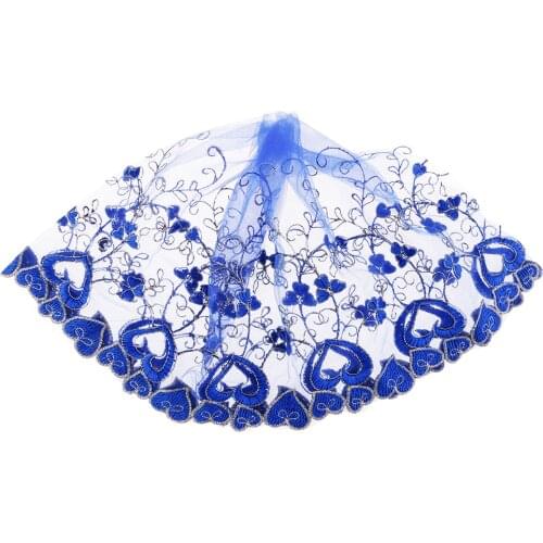 Transparent Floral Tulle Mesh Lace Edge Trim Ribbon Sewing Craft Wedding Bridal Dress DIY Clothes Decor 1Yard