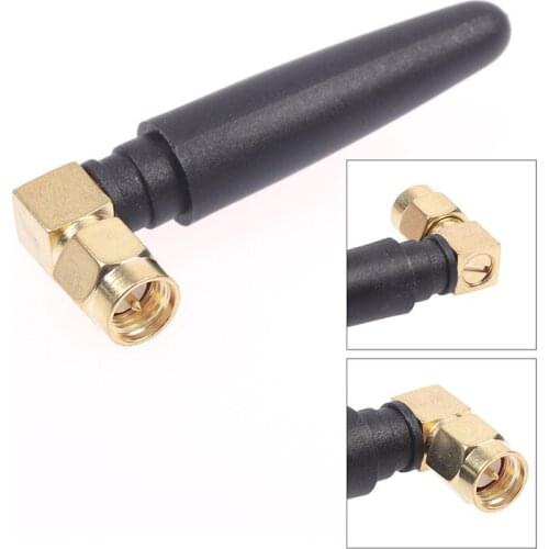 1pc 2.4G Wifi Bluetooth Radio Antenna 2dbi Gain SMA Male Plug Connector Right Angle 2.4 G Module