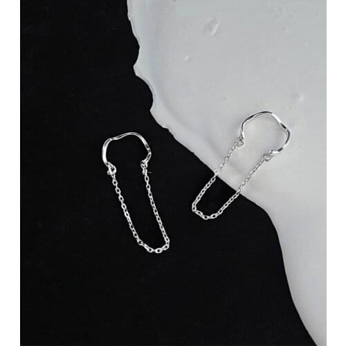 Women Jewelry Simply Ear Clip Earring Hip Hop Silvery Plating Chain Ear clip Earring For Girl Lady Gifts Drop Shipping
