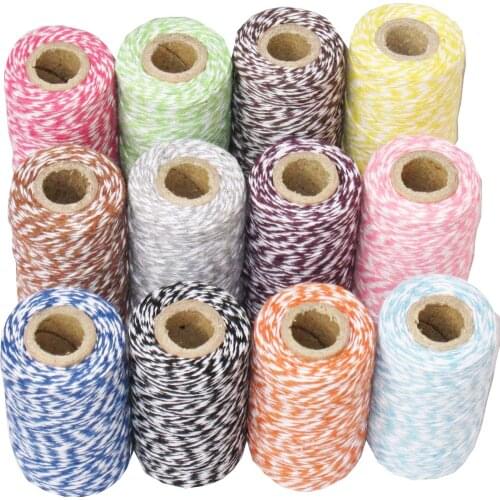 3pcs/lot 100meter/reel double cotton bakers twine 4ply ,divine twine cotton string 22 kinds color
