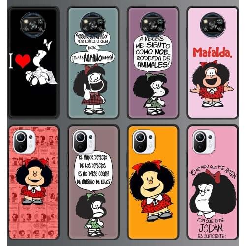Phone Case for Xiaomi Mi Note 10 Lite 11 10T Pro 5G 9T Poco X3 NFC M3 Silicone Back Cover Mobile Bag M-Mafalda Hot Anime