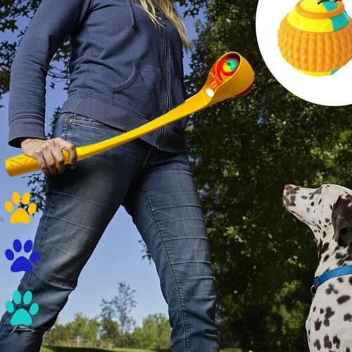Dog Throwing Stick with Ball Arc Body Labor-Saving Pet Toy Multifunction Free Pick Up Throw Training & Playing Balls New 2021