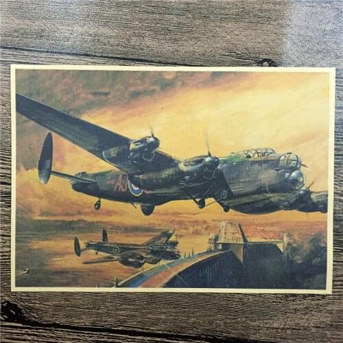 SPF-146 retro kraft paper "Aircraft flying in the air" wall stickers home decor living room poster sticker for kids 42x30 cm