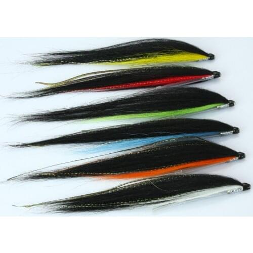 Tube Fly Skinny Sunray Shadow Salmon Flies (8-pack) Total lenght 16cm, tied on 50mm Plastic Tubes