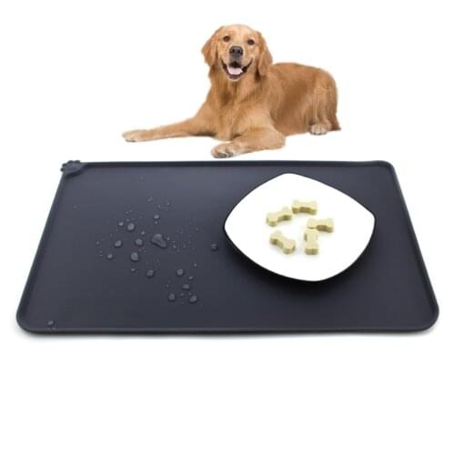 Waterproof Pet Mat For Dog Cat Solid Color Silicone Pet Food Pad Pet Bowl Drinking Mat Dog Feeding Placemat Easy Washing