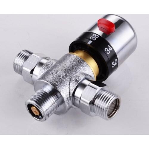 High quality Solid brass bathroom 3-Way Thermostatic Mixing Valve 1/2" IPS Male Connections for shower bidet sprayer
