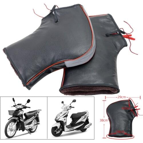1 Pair Motorcycle Handlebar Gloves Windproof Winter Thickened Warm Handlebar Muffs Thermal Cover Gloves for Winter Riding