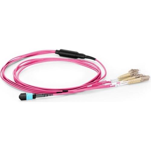 1m MTP Female to 4 LC UPC Duplex 8 Fibers OM3 50/125 Multimode cable