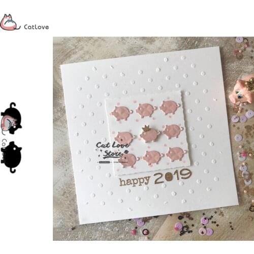 2PCS Pig Animal Metal Cutting Dies Stencils For DIY Scrapbooking Paper Card Decorative Craft Dies Embossing Die Cuts New 2019