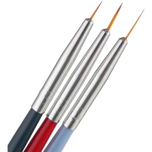 3pcs/set Nail Art Liner Painting Pen 8/12/16mDIY Acrylic UV Gel Brushes Drawing Kit Flower Line Grid French Design Manicure Tool