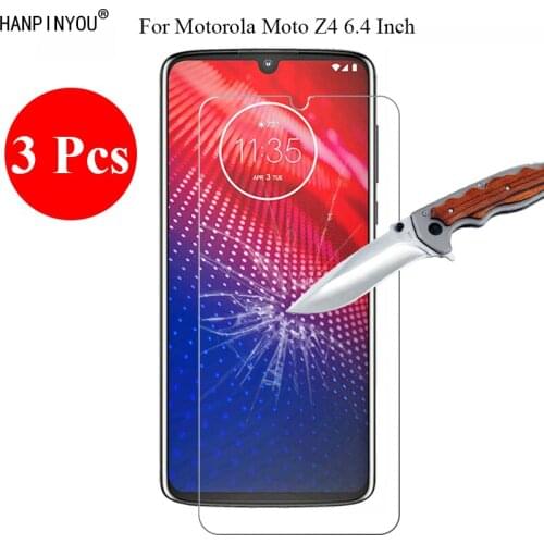3 Pcs/Lot New 9H 2.5D Tempered Glass Screen Protector For Motorola Moto Z4 6.4" Protective Film + Clean Tools
