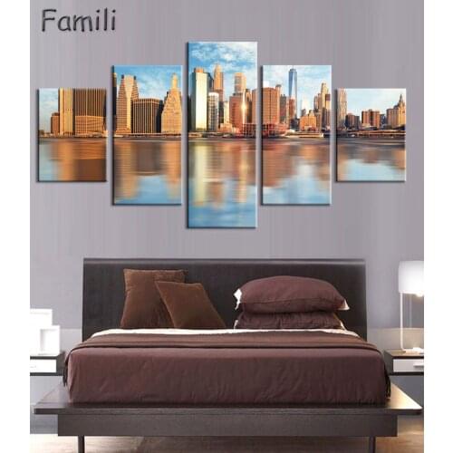 5pcs Pantings On The Wall Art Canvas Painting New York City Wall Pictures For Living Room Cuadros Decoration Home Decor No Frame