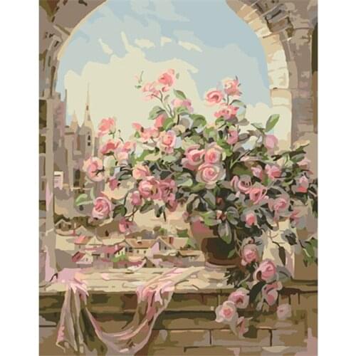 5D DIY Diamond Painting Cross Stitch Diamond Embroidery Flowers Chrysanthemum Diamond Mosaic Home Decoration Craft 40X30cm