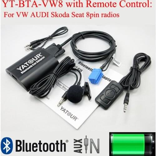 Yatour Bluetooth music decorder BTA with Rmoteo control for VW AUDI Skoda Seat 8pin radio