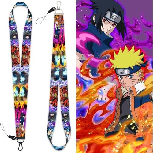 Anime Collection Ninja Sasuke Mobile Phone Lanyard Keychain Cartoon Figure Peripheral Pendant Detachable Cassette Rope Keychain