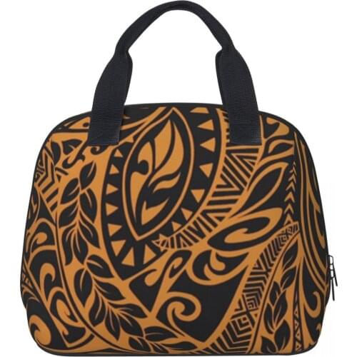 NOISYDESIGNS Lunch Bag Insulated Polynesian Tribal Print Picnic Carry Case Thermal Portable Bento Box Women Kids Men Lunch Totes