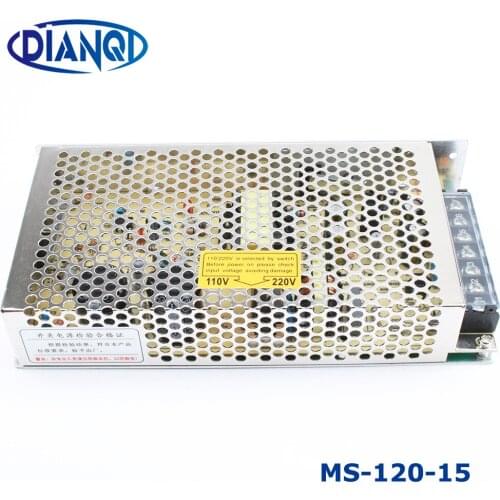 DIANQI power supply 120W 15V 8A power supply unit 120w 15v mini size din led power supply ac dc converter ms-120-15