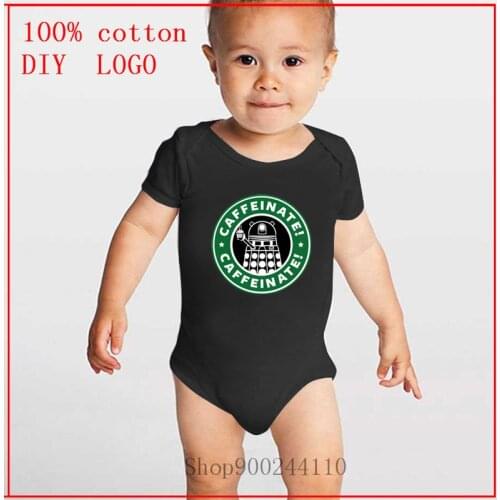 Dalek Caffeinate printed Bodysuit Baby Newborn New 100% Cotton Soild Summer Children Clothes Tops 0-24M for girls and boys