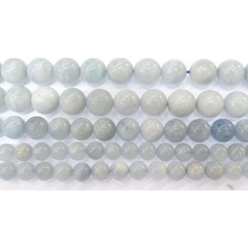 Natural Stone Beads Aquamarines stone Round Loose Beads For Making Jewelry 15Inch 6/8/10mm Beads Diy Bracelet necklace