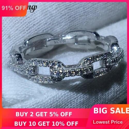 Choucong Luxury Jewelry Chain Style 100% Real Soild 925 sterling Silver ring AAAAA Zircon Wedding Band Rings For Women men Gift