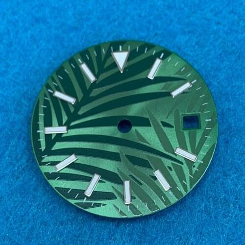 28.5mm Watch Dial Blue and Green Luminous Watch Accessories Green/White/Gold for 8215/8200/821A/ETA 2836/Mingzhu 2813 Movement