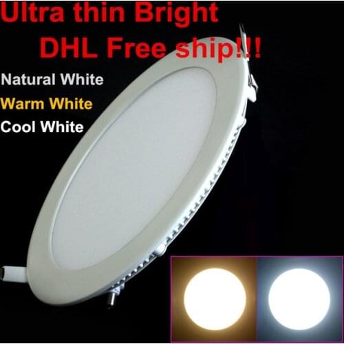 DHL Free Shipping 20pcs/lot Ultra Thin Design 25W Ceiling Recessed Grid LED Downlight / Slim Round Panel Light