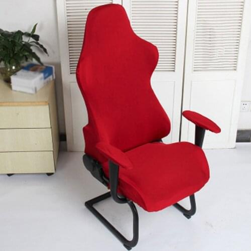 Stretchy Back Chair Cover Solid Color For Home Office Computer Gaming Armchair Seat Soft Covers Counter Stool Slipcover New