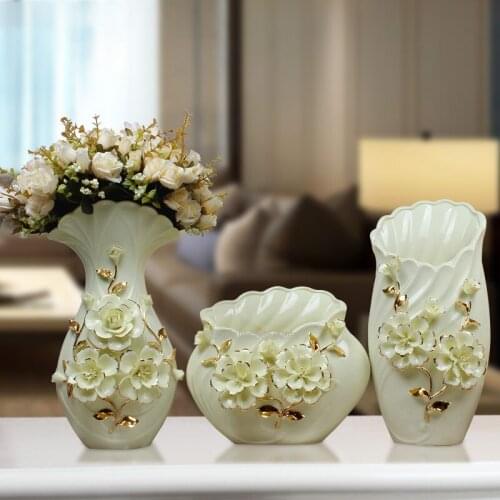 European Plated Vase Decoration Pottery Jar Porcelain Vase Container Flower Holder Flower Vase Ceramic Golden Vase Gilt Vase