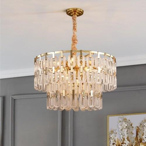 New design crystal chandelier is a luxurious golden LED chandelier for living room decoration