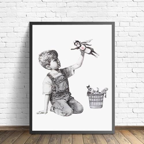 Boy Graffiti Street Game Changer Superhero Wall Art Canvas Paintings Pictures Prints and Posters Home Decoration For Living Room