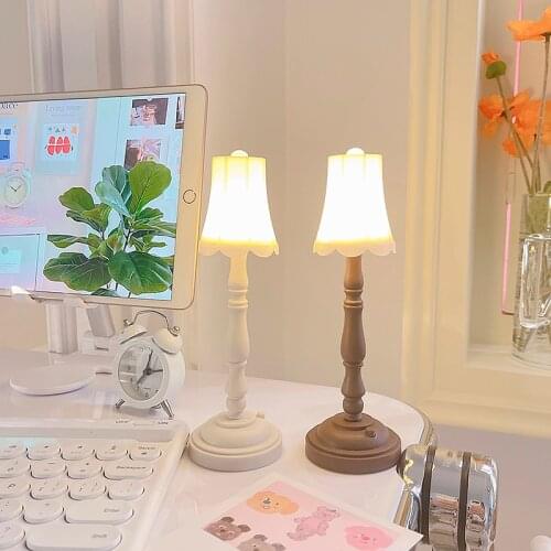 Retro table lamp USB charging light touch dimming led 2 brightness bedroom light charge lamp gift camp lighting